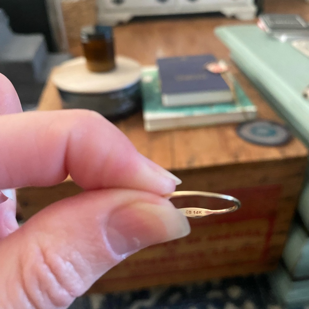 Catbird City Moon Gold Initial Ring - Picture 3 of 3